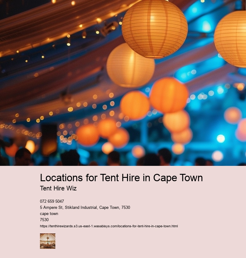 Locations for Tent Hire in Cape Town